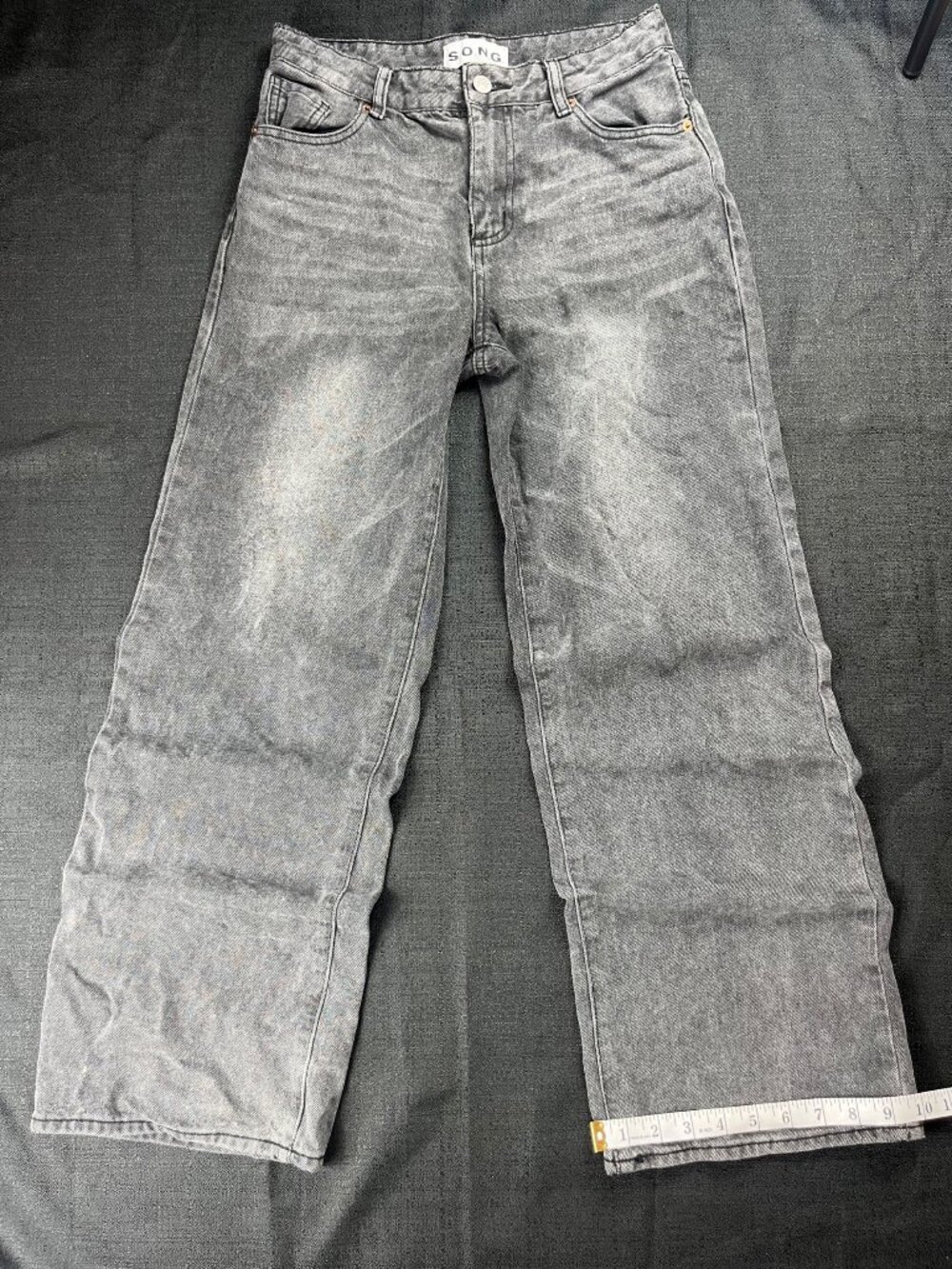 S.O.N.G. Gray Denim Jeans 3/26 Acid Wash Five Pocket Style